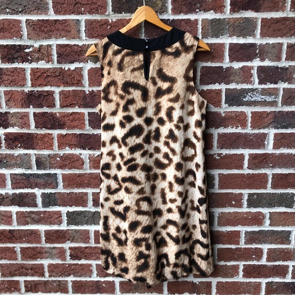 Nicole Miller Animal Print Keyhole Neck Dress Size 12 - Picture 3 of 6